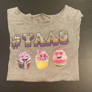 Justice kids colorful YAAS long sleeve tee Size 10